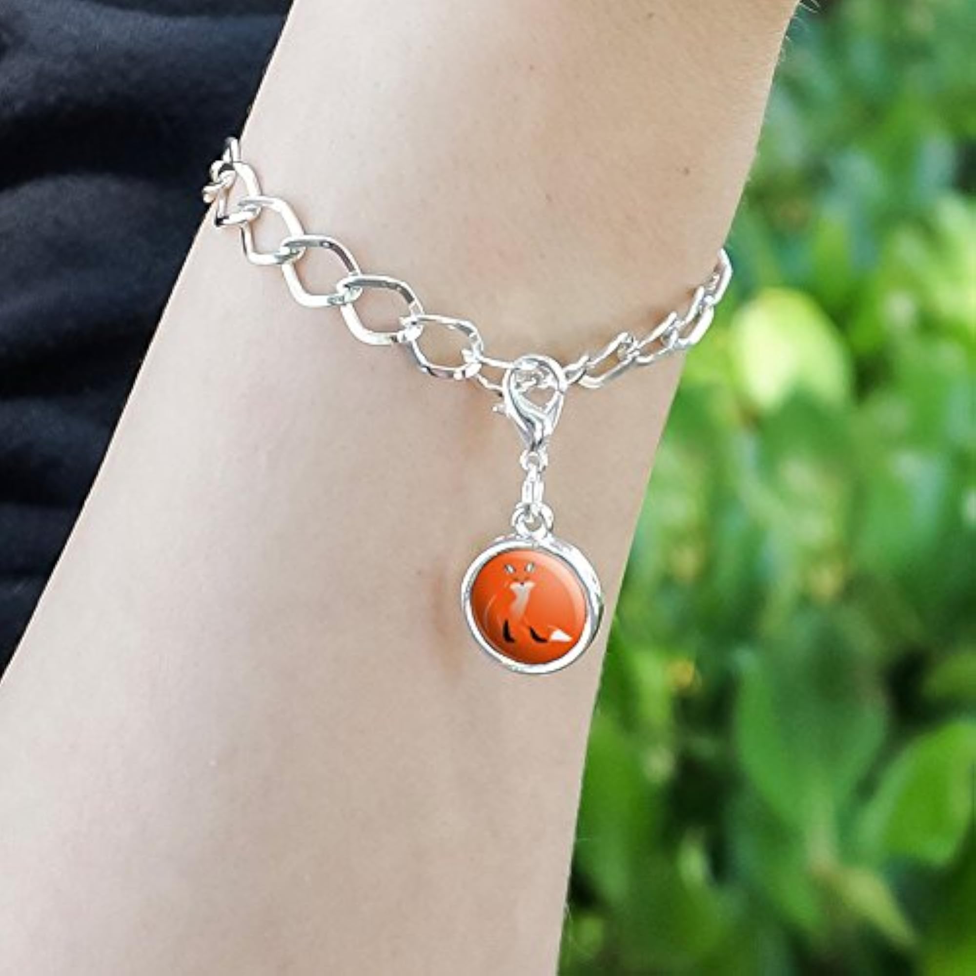 Stylish Red Fox Antique Bracelet Pendant Charm